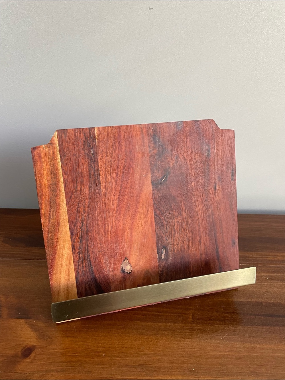 Hearth & Hand with Magnolia Wooden Cookbook Stand with Brass Accent - Brown